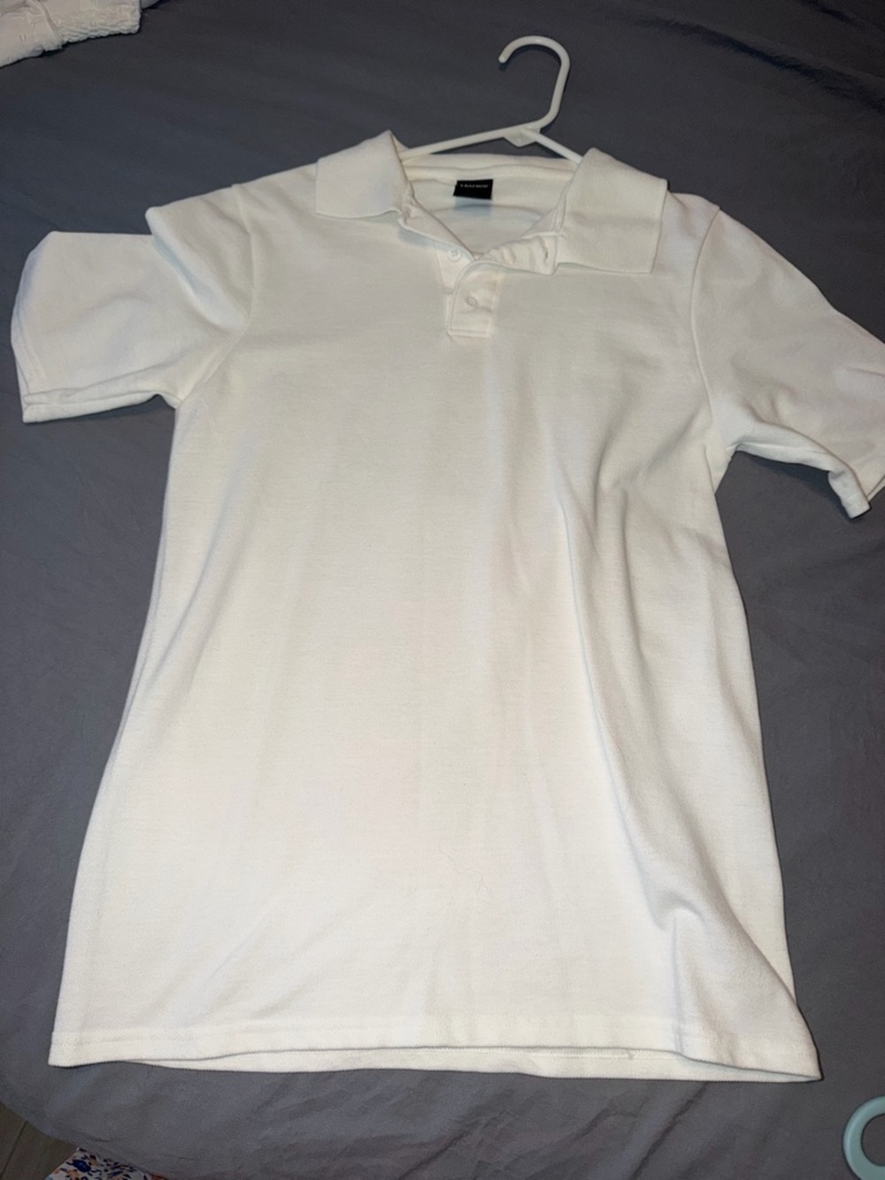 Hanes White Short-Sleeve Polo Shirt - S